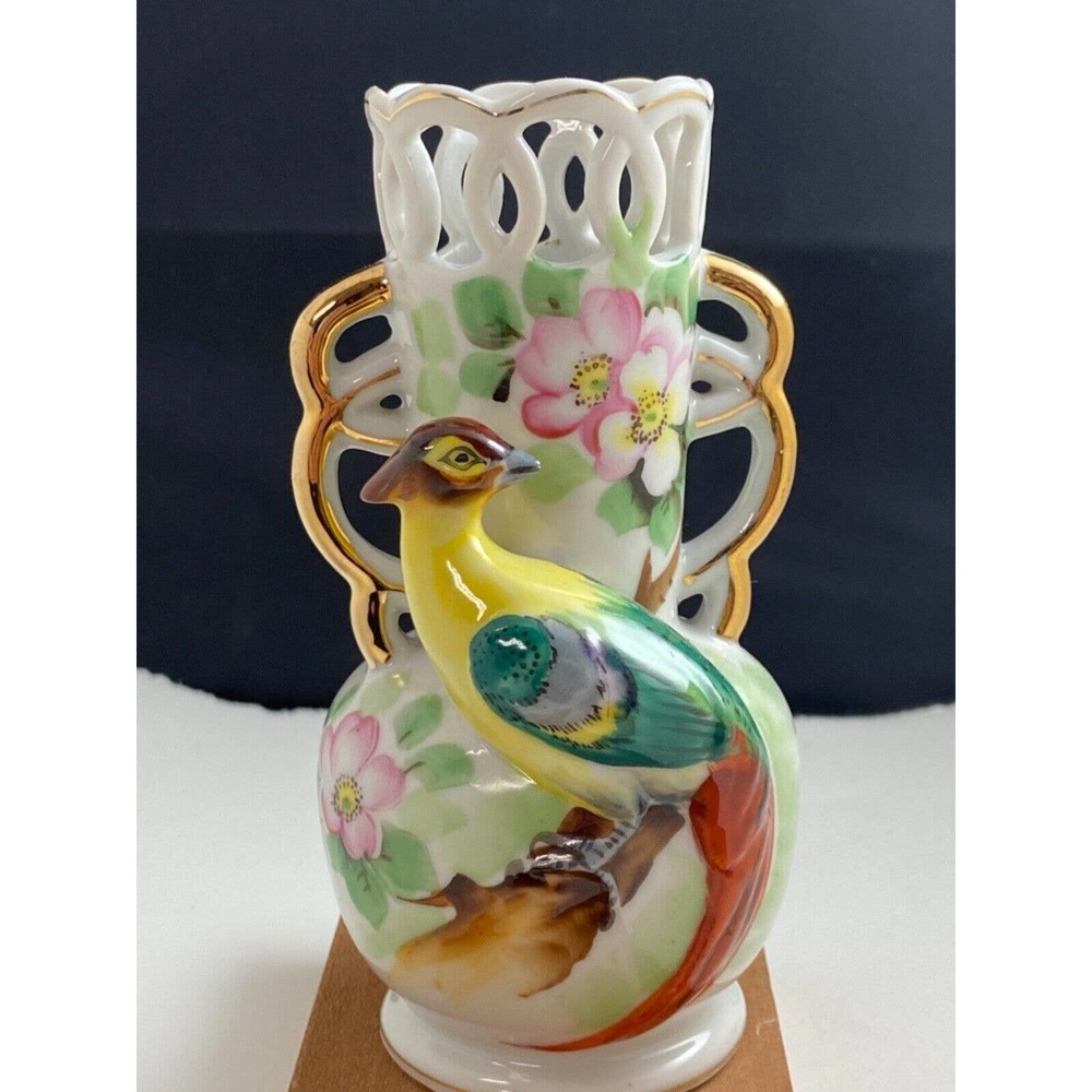 Vintage Occupied Japan Pheasant bird vase